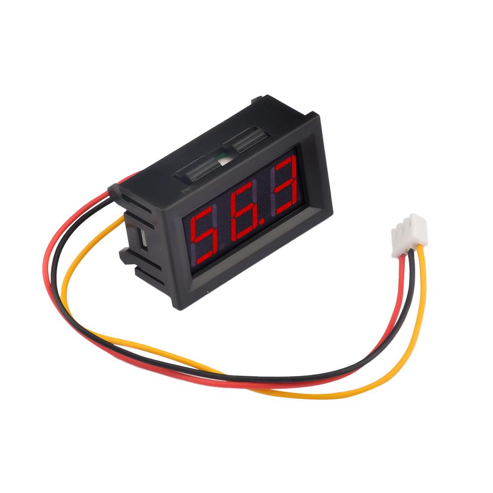 0.56 Inch LED DC Digital Voltmeter Voltage Meter 3 Bit 3 Wire DC 4.5V-28V Motrocycle Car Volt Battery Capacity Tester 5V 12V 24V