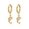 Atoztide Trendy Shiny Zircon Ocean Series Pendant Earring Women Stainless Steel Gold Color Multiple Styles Earring Jewelry Gift