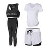Women's Quick-Dry Yoga Set: Hollow Out Top with Short Sleeves and Tight Pants - 3-Piece Summer Fitness Outfit