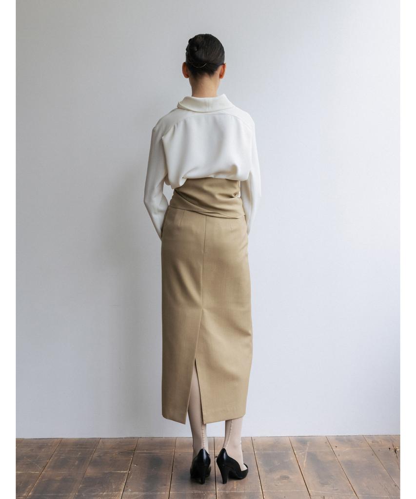 Bopeu Kiaro Wrap Knot Skirt (Beige)