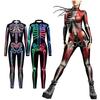 Colorful Skeleton Bodysuit For Halloween Unique Digital Print Jumpsuit