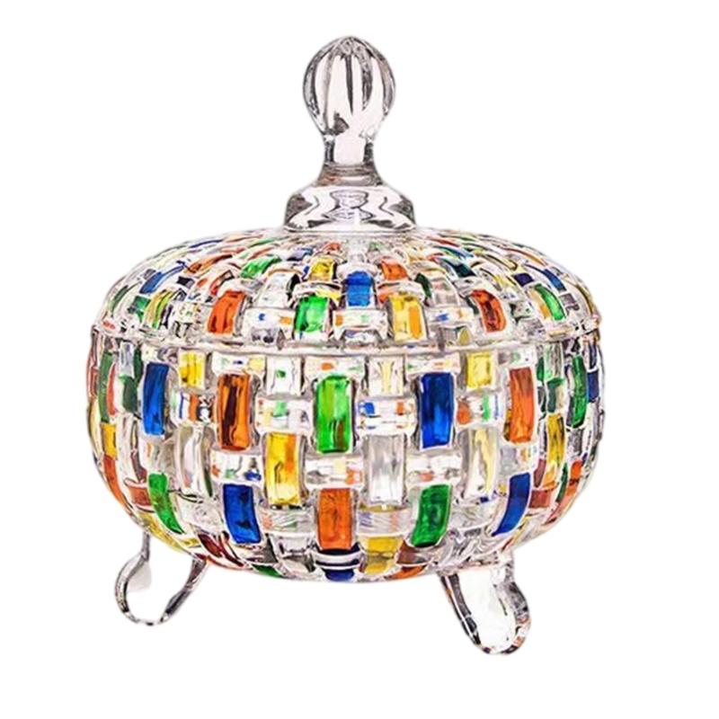 Hand Painted Glass Sugar Jar for Home Decoration Kitchen Storage Artistics Decorative Container 1