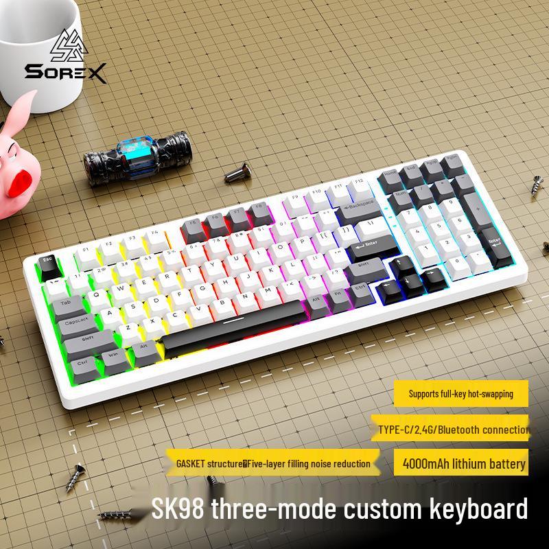 

SK98W Gasket Mechanical Keyboard: Wireless RGB Gaming Keyboard with Three Modes