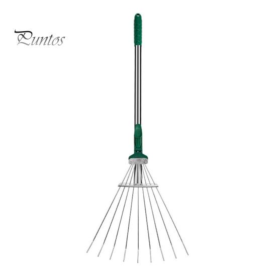 

Грабли для листьев Утолщенные телескопические ручки с регулируемой длиной Легкие узкие грабли из нержавеющей стали Высокопроизводительный сборщик листьев A