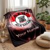 Couverture en Flanelle Personnalisée avec Nom et Texte AZ Alkmaar Logo de Football Couverture Polaire Personnalisée Cadeau Spécial pour Canapé Chambre Maison