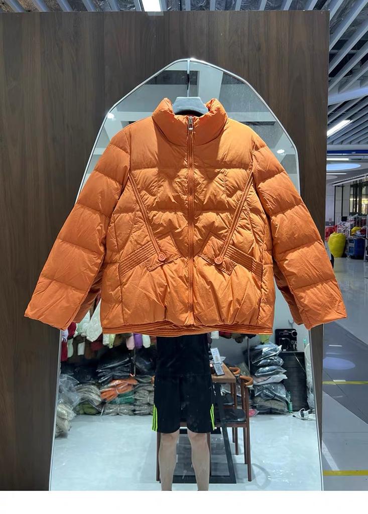 Light Down Jacket Women's New Short Fashion Foreign Loose Stand-up Collar White Duck Down Warm Winter Coat