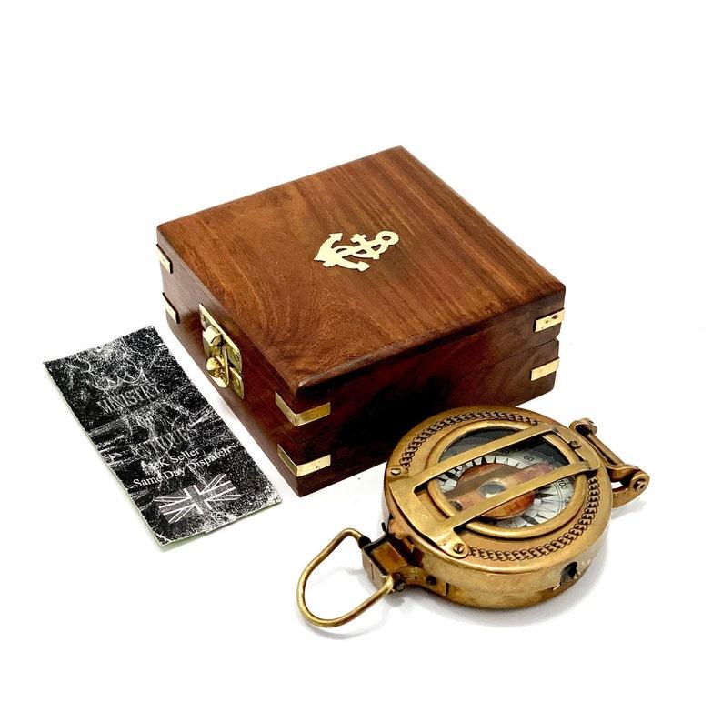 Soldiers Military Thumb Compass Vintage Brass WW2 1940 Navigation World War II Design Military Compass