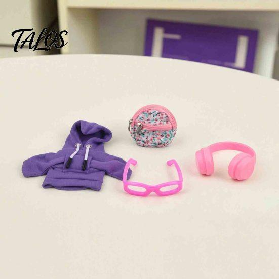 Detailed Mini Clothing for Ornaments Goose Accessories Set 7 Inch Desktop Goose, Includes Hooded Miniature Sweatshirt Small Backpack Glasses