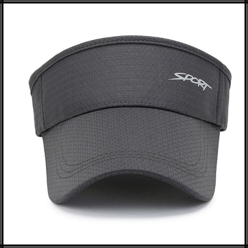 Visor Sun Visor English Letters Logo Hat Lightweight Running Cap CA520 [White Fang] Men's Women's (Black)