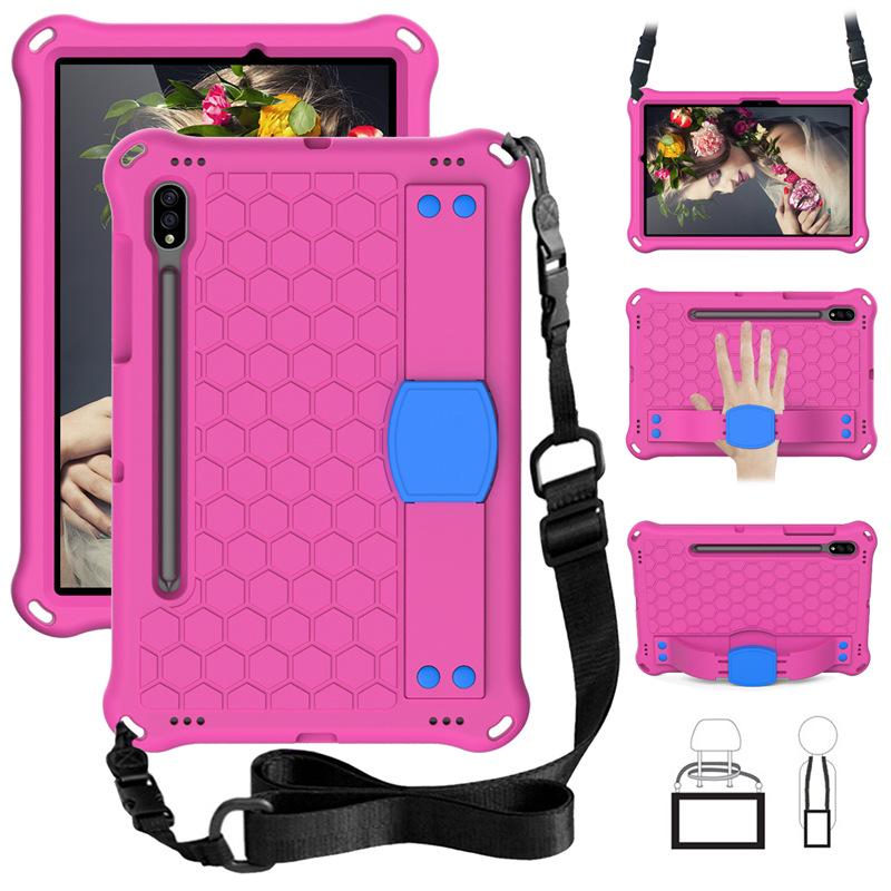 Samsung S9/S8 Tablet EVA Protective Case for Kids - Honeycomb Design with Hand Strap and Full Coverage Anti-Drop Protection.