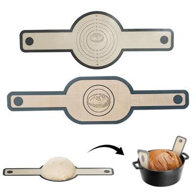 2Pcs Dough Baking Mat Heat-resistant Non-Stick Silicone Bread Sling Mat Reusable Bread Mat for Home Kitchen
