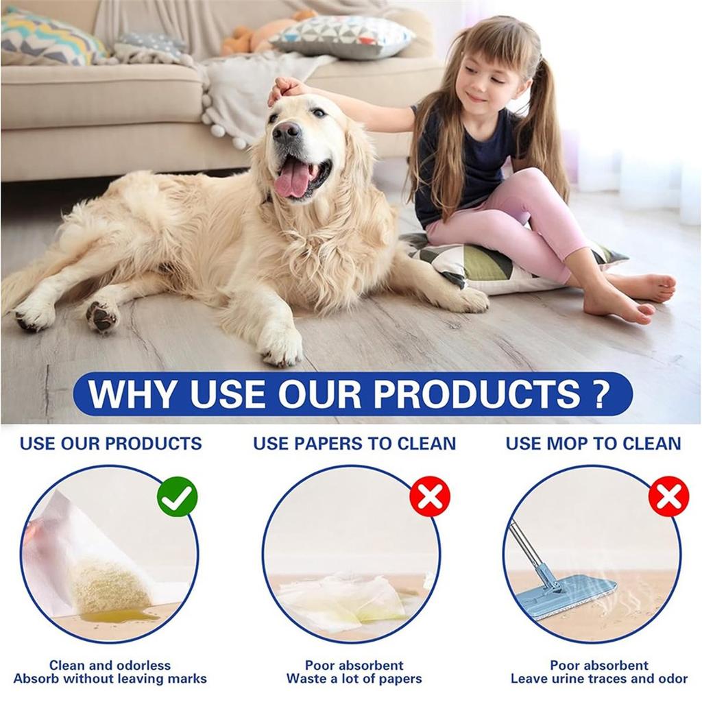 150 Pcs Pet , Dog , Instant Absorbent, Quick-Drying, Toilet Deodorizing, Pee Wipes