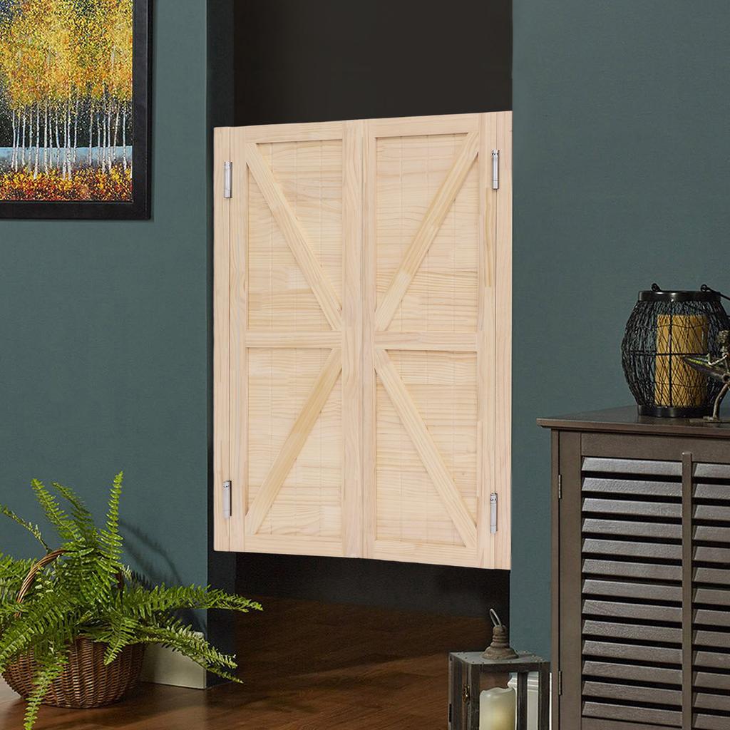 90x120cm Pine Wood Cafe Swinging Door,Self Closing Hinge Partition Door,3.5cm Thick Solid Wood Interior Room Divider for Kitchen