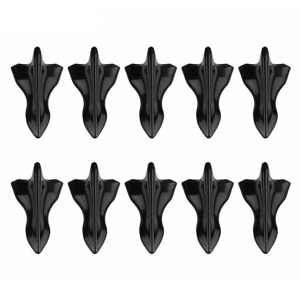 Bumdenuu 10pcs Car Real Roof Shark Fin Spoiler Shark Vortex Generator Roof Spoiler Bumper Tail Generator, Black