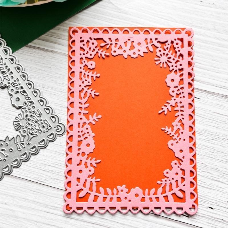 Metal Die Cuts Flower Frame Cutting Dies Stencils DIY Cutting Template Scrapbook X3UC