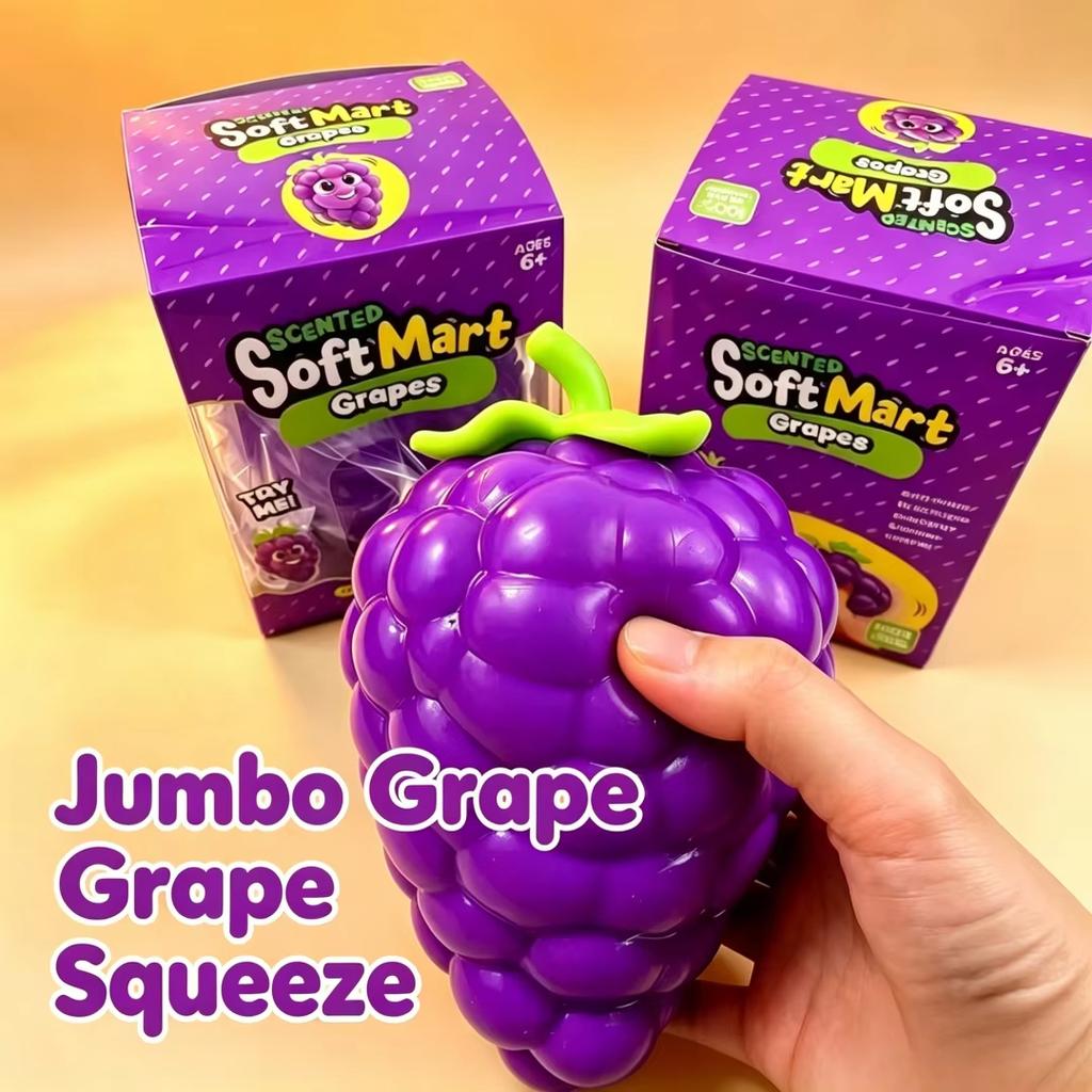Scented Grape Squishy Squeeze Toy Fruit Stress Relief Fidget Hand Toy Kids Relief Gift