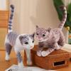 1Pc 35CM Simulation Pet Cat Plush Toys Internal Bracket Animal Dolls Stuffed Soft Orange Cat Grey Cat Rural Cat Toy