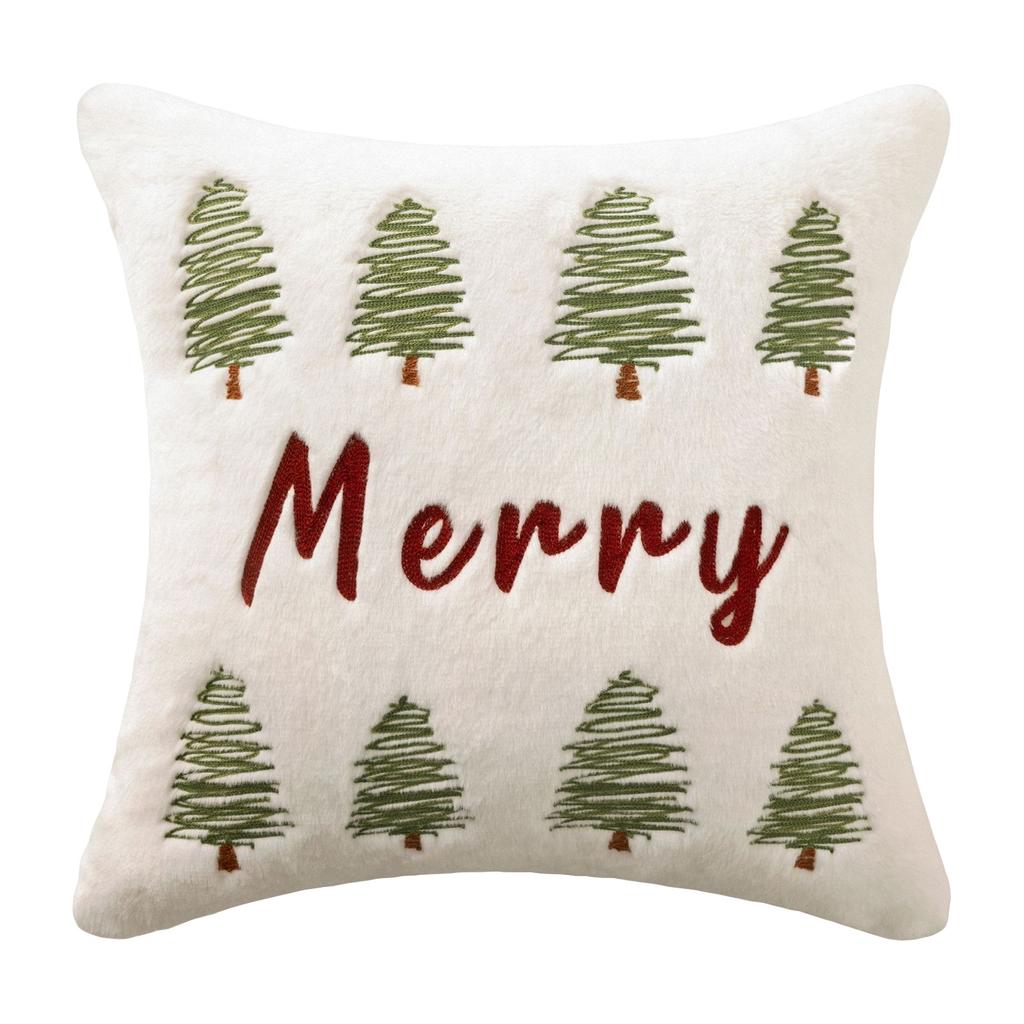 Weihnachtsbeleuchtung Bestickter Kissenbezug Amerikanischer Retro Wohnzimmer Sofa Kissen Kissen Weihnachtliche Atmosphäre Heimdekoration
