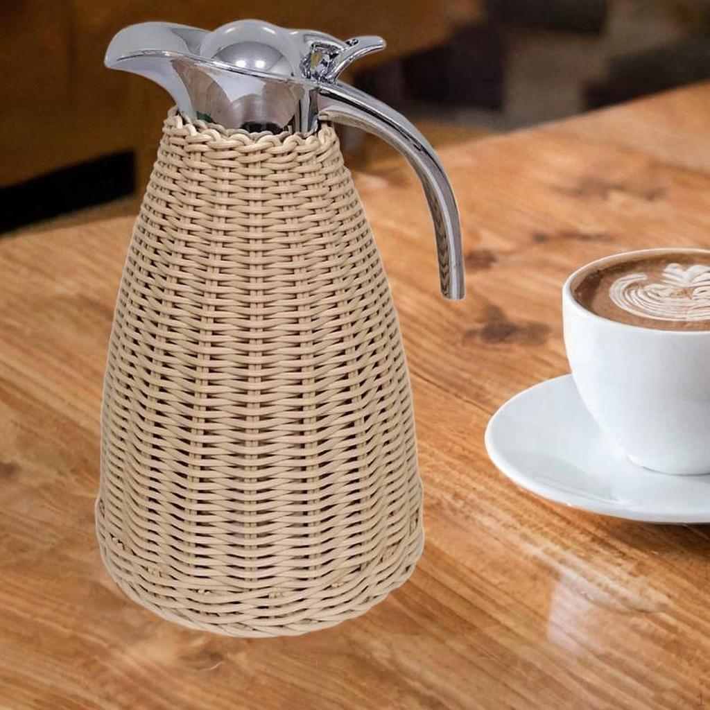 Kaffeekaraffe aus Edelstahl Isolierter Krug Getränkebehälter 1,5L mit Deckel Vakuumkessel für Wasser