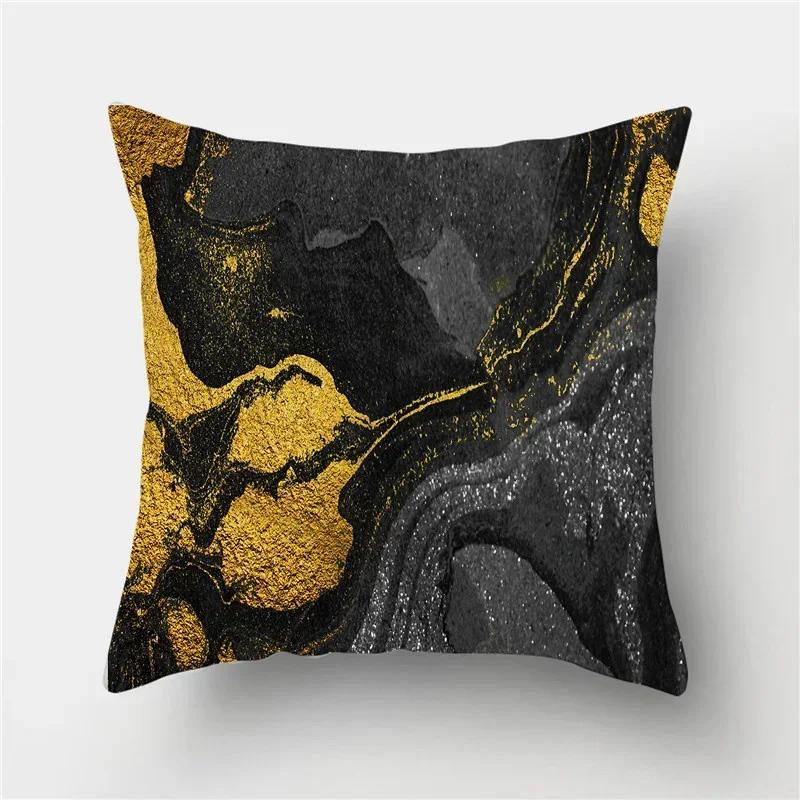 45*45 Marble Ocean Sea Pattern Polyester Throw Pillow Living Room Cushion Cover Home Decoration Sofa Decorative Pillowcase