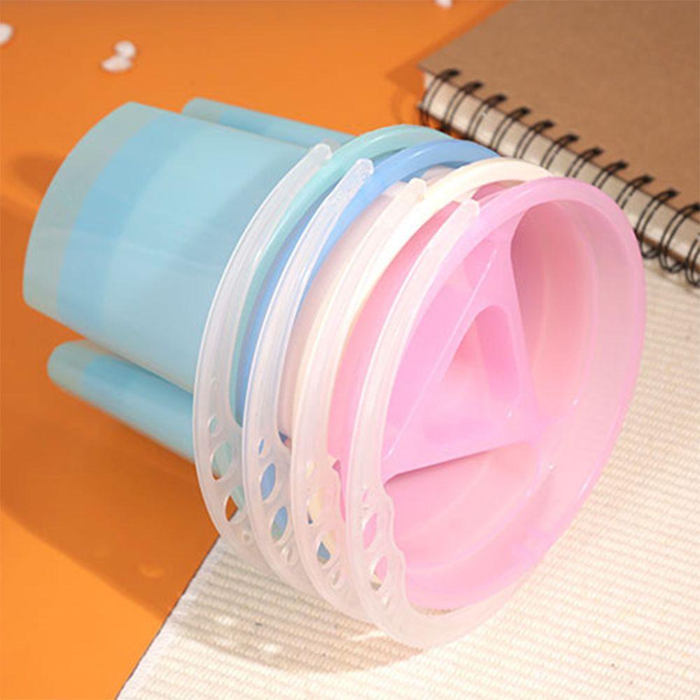2 Pcs Translucent Paint Brush Wash Bucket Thickened Design Painting Pen Holder Watercolor