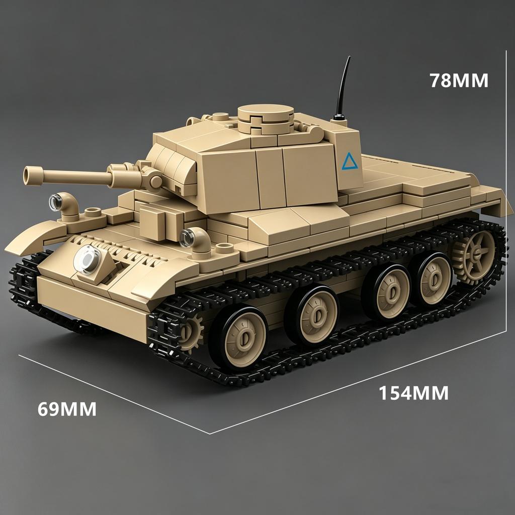 British Army A13 MK.I Cruiser Tank MK III Building Block Toy for Boys  Girls: 1:35 Scale Scale Model of a Tracked Armored Vehicles