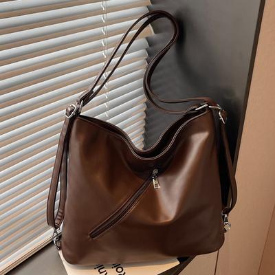 Retro Large-capacity Commuter Backpack Women's Autumn New Niche Casual Tote Bag Crossbody Shoulder Backpack