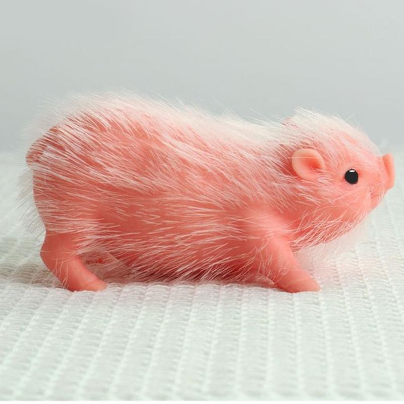 Durablity Silicone Piggy Doll Thoughtful Gift for Kids Animals Lover for Bedroom Play Companionship Animal Model