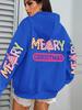 Cross Merry Christmas Women's Loose Hoodie - Colorful Autumn Casual Wear