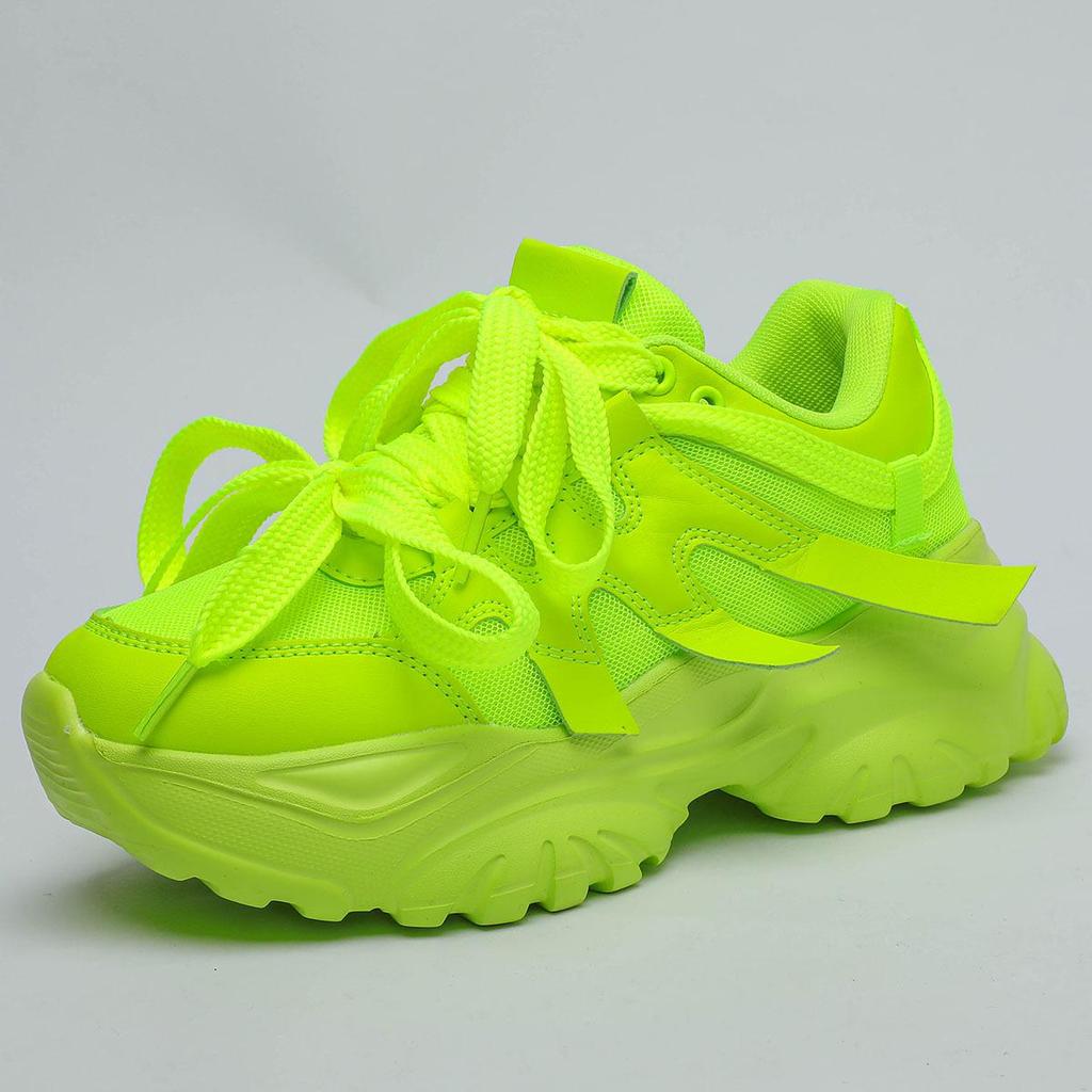 Fashion Autumn Mesh Pink Platform Sneakers Chunky Breathable Casual Shoes Woman Shoes Slip On Thick Sole Ladies Shoes Height Increase