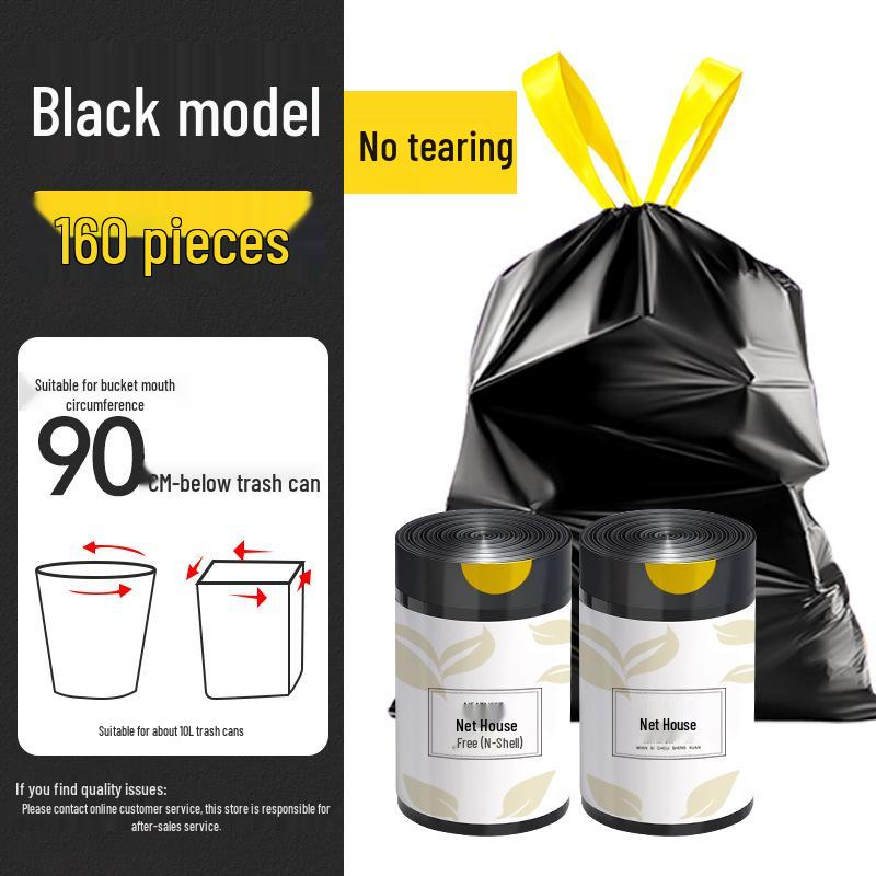 Thickened Tear-Free Large Drawstring Trash Bags for Household Use