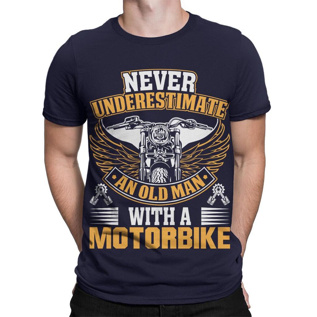Never Underestimate An Old Unisex With A Motorbike Humorous Biker Tee For Unisex Perfect Gift For Motorbike Enthusiasts Fashionable