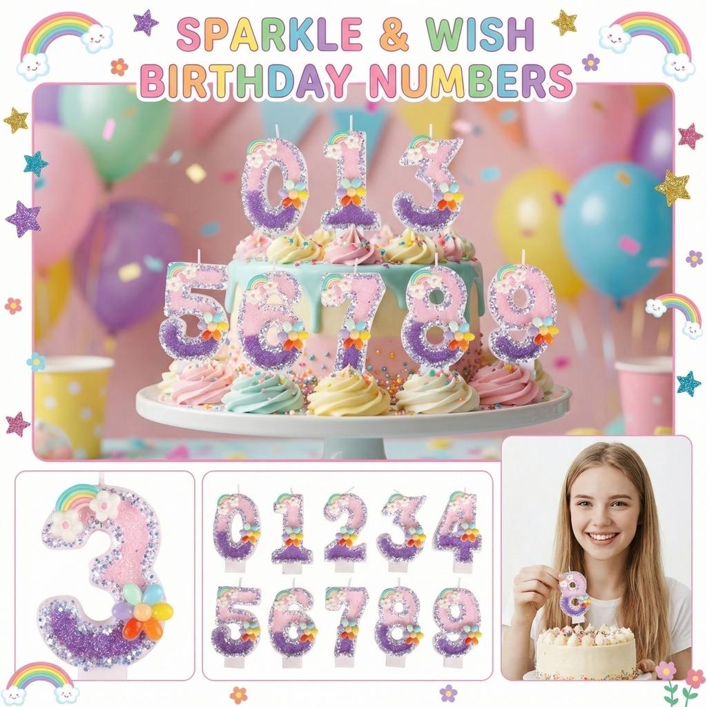 Fashion Cartoon Creative Birthday Candles Party Digital Candles