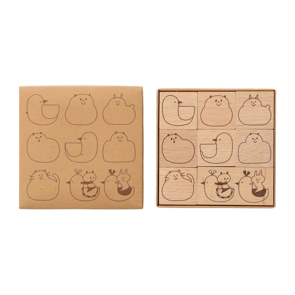 Mizutama Marks Animal Wooden Stamp Set MZT-STM1-B