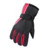 Winter Ski Gloves Windproof Waterproofing Plush Lining Warm Motorcycle Gloves for Skiing Cycling Hiking Climbing Red