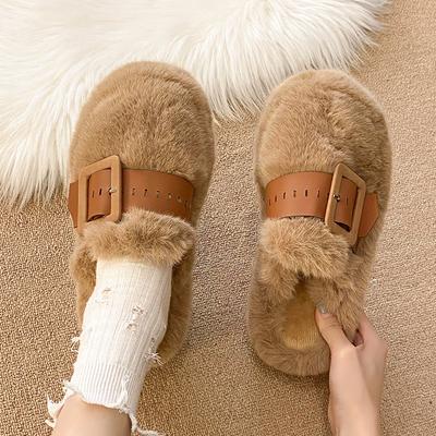 Baotou Mao Mao Slippers Women Wear In Autumn and Winter New Internet Celebrity Explosion Thick Bottom Muffin Home