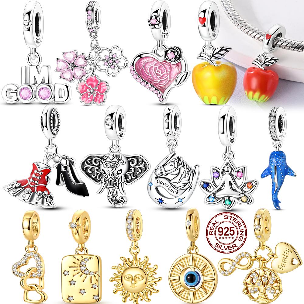 Original New Copper Whale Shark Apple Charms Beads For Original Pendants Bracelets Charms Dangle Diy Jewelry Gift