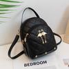 Women's Rhombus Embroidered Thread Small Backpack Autumn and Winter New Product Personalized Swan Fringed Schoolbag Tide