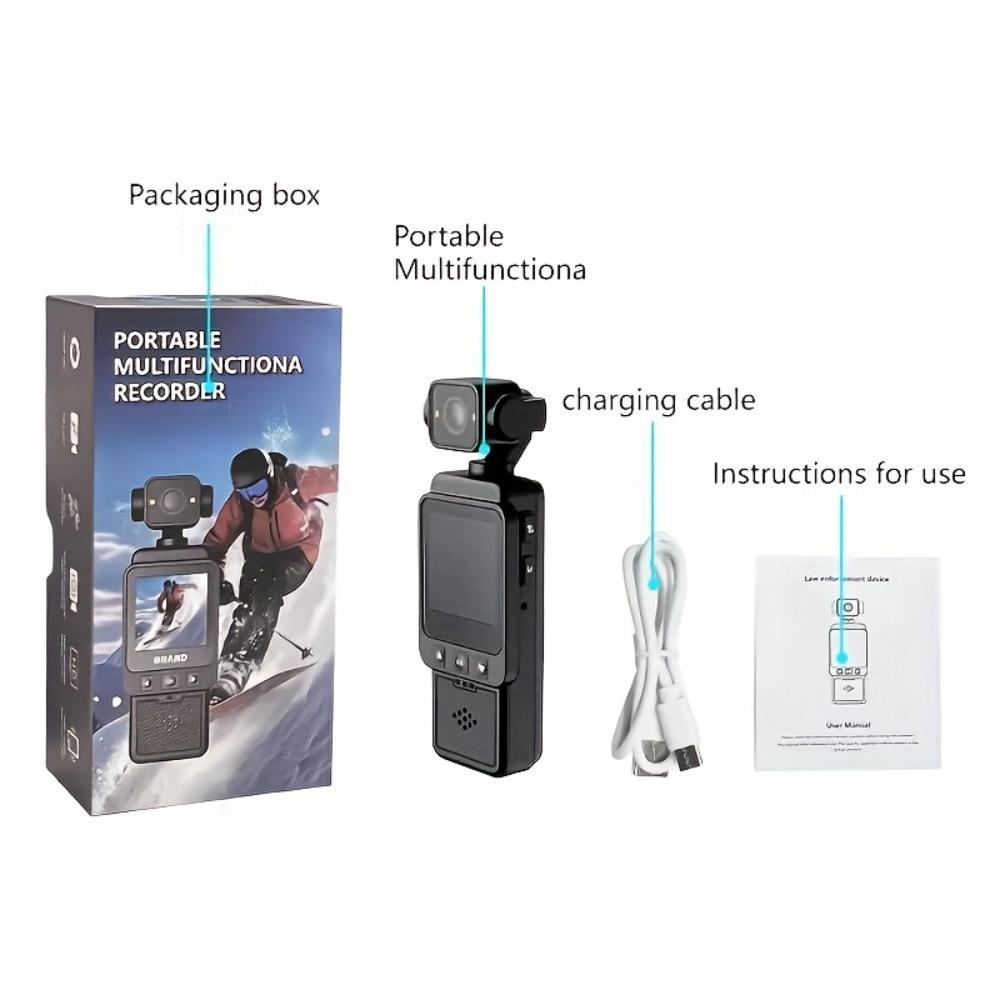 Ultra Hafif Dış Mekan Aksiyon Kamerası • 1080P HD, 360° Dönebilen Lens • Görüntü Sabitleme • Uzun Ömürlü Pil ve USB Şarj