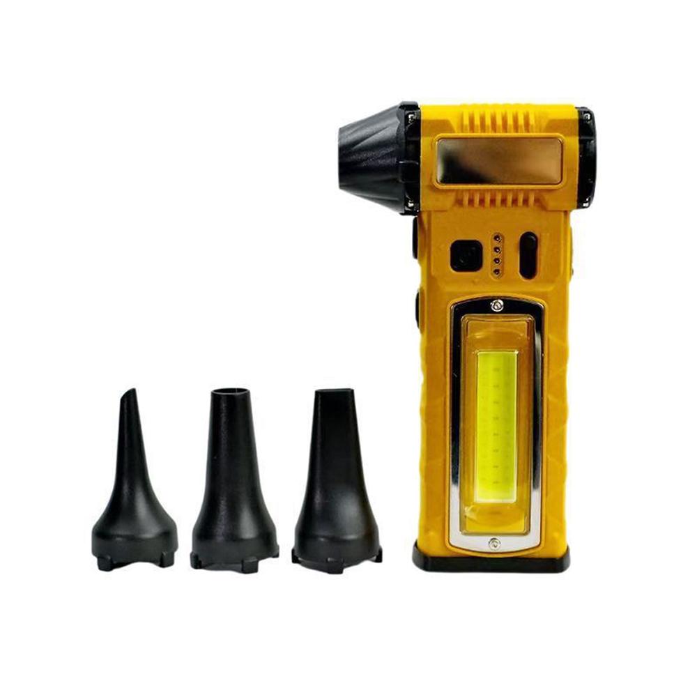 130000RPM 4in1 Violent Fan with 3 Nozzles&Sidelighting 8000mAh Wireless Air Blower Mini Turbo Jet Fan Waist Hanging Camping Fans