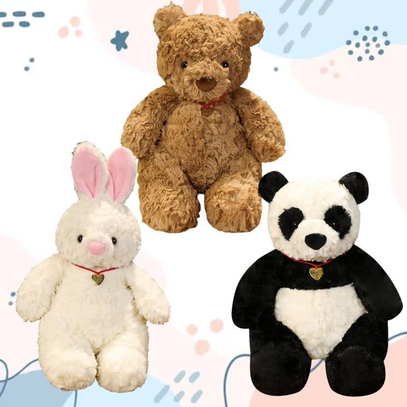 Adorable Rabbit And Panda Plush Toys For Kids' Birthday Gifts