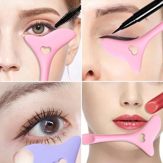 Eyeliner Aid Stencil Quick Multifunctional Effect Time-saving Wide Application Ergonomic Handle Makeup Tool Multi-angle Silicone