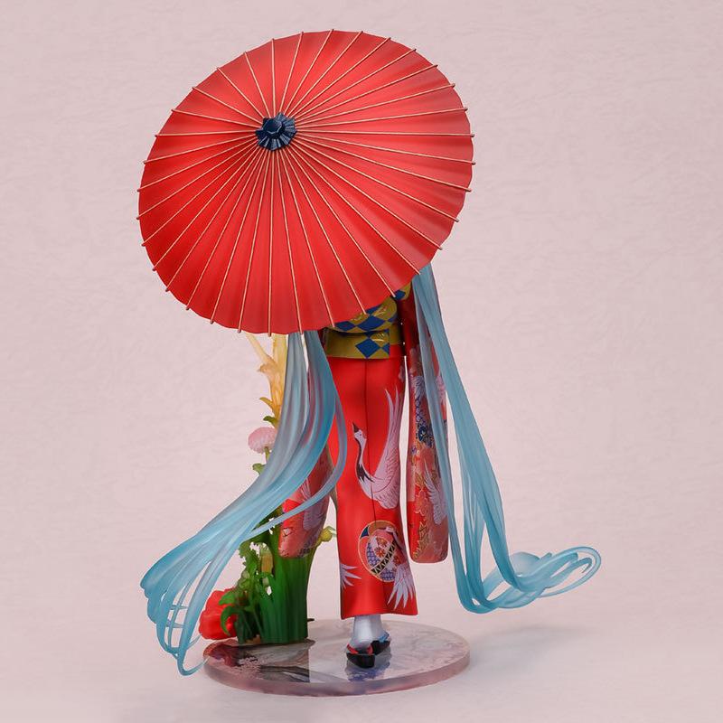 Hatsune Miku Cute Anime 30cm Figure Girl Floral Kimono Miku Model Desktop Ornament Collectible Statue Decor Surprise Toys Gift