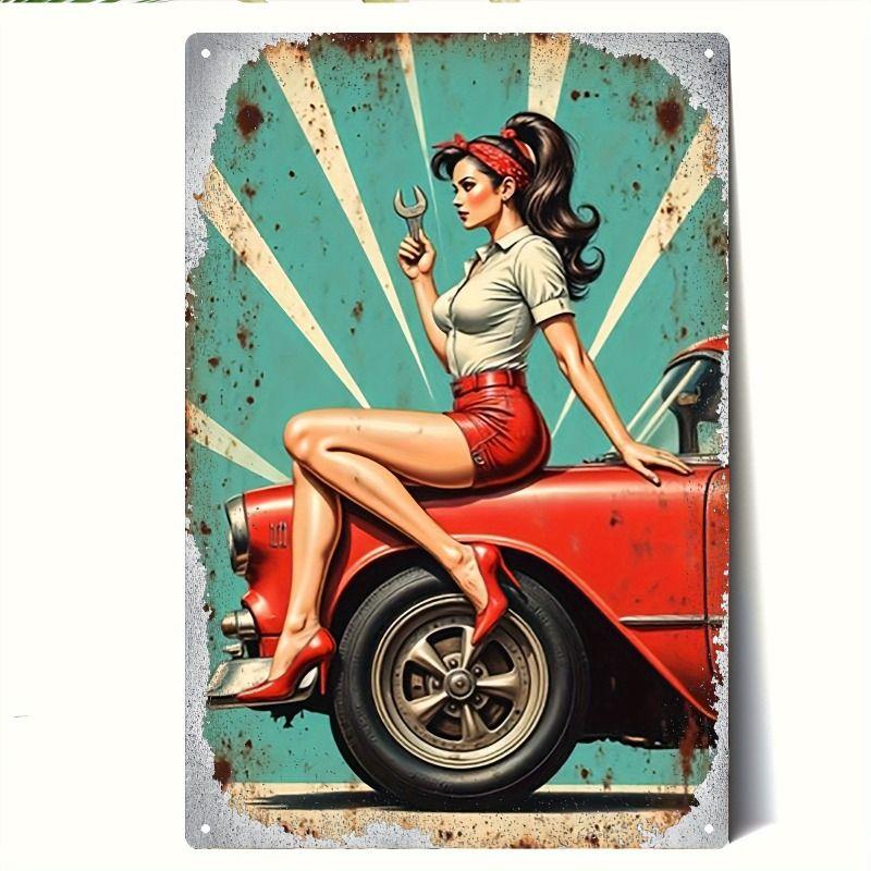 Automotive Metal Decorative Painting: Gifts for Car Lovers Garage Home Style