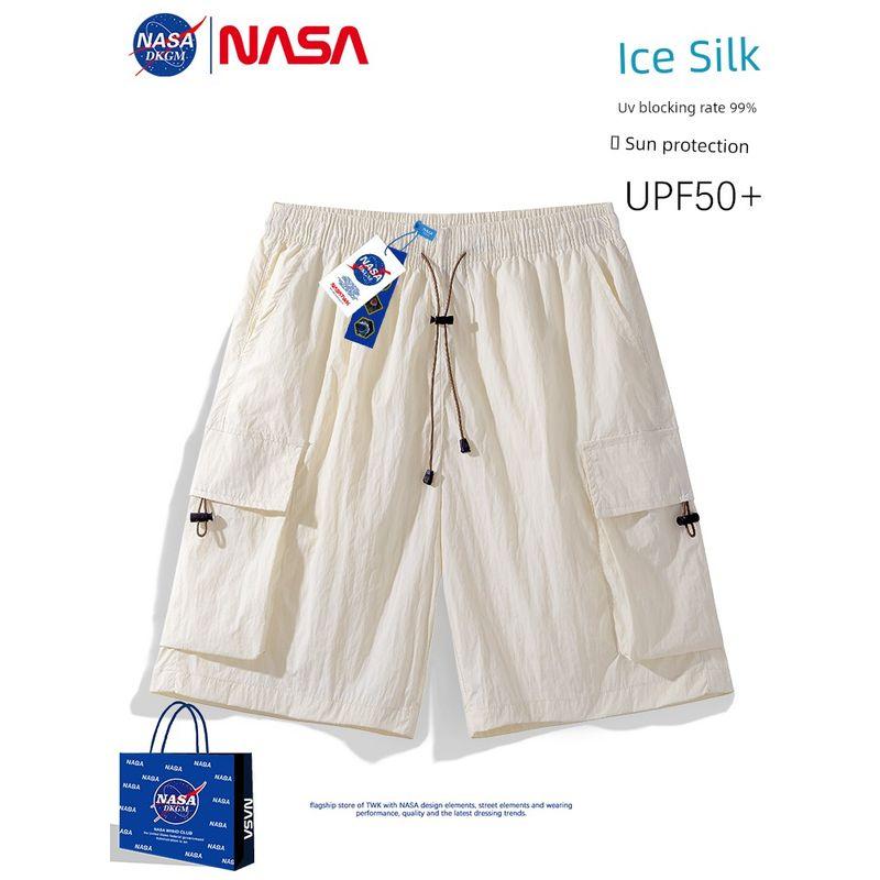 Nasa Trendy Ice Silk Workwear Sun Protection Shorts for Men, Summer Thin Loose Sports Shorts, Quick-Drying Casual Trendy Shorts
