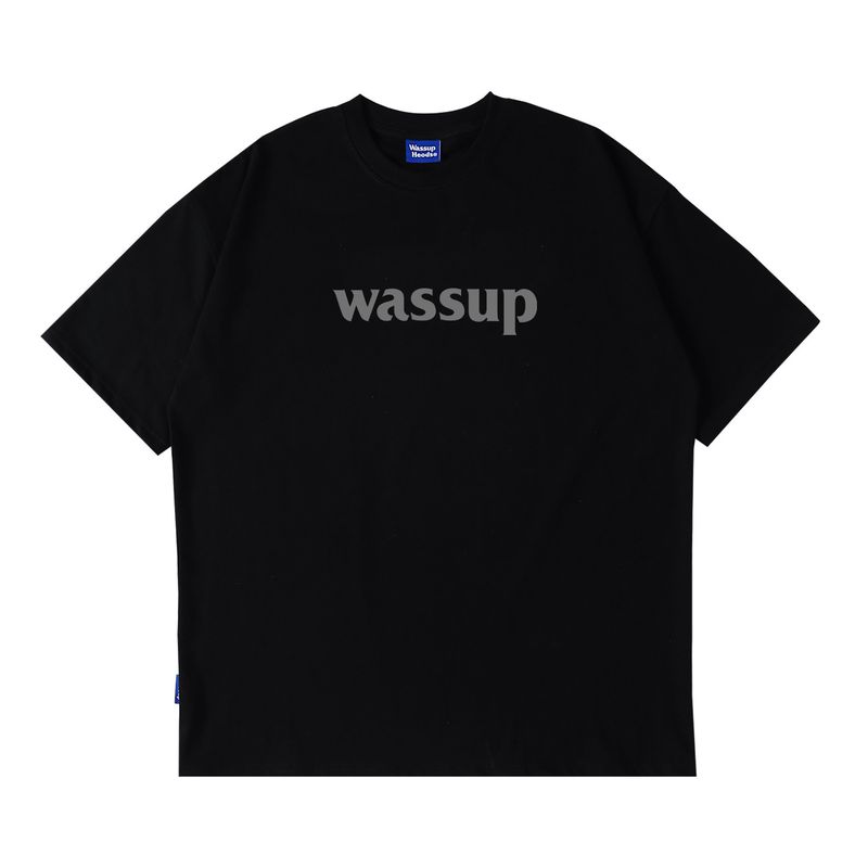 Wassup Heods Simple T-Shirt with Built-In Trendy Solid Color Pure Cotton Casual Top for Men and Women Official Store