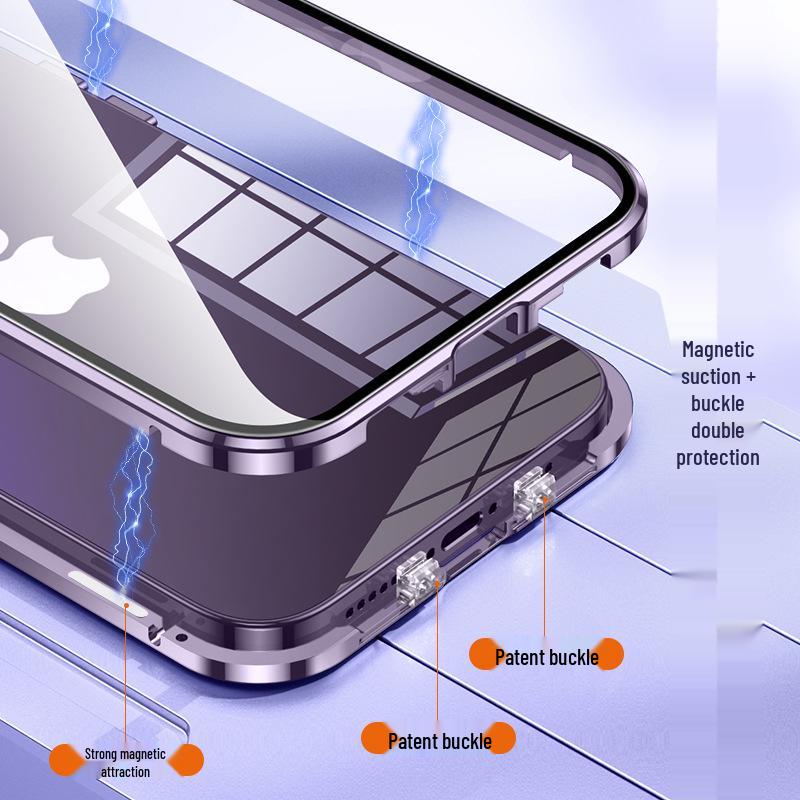 Coque Magnétique Double Face Apple 17 Pro Max avec Couverture Complète des Objectifs pour iPhone 16/13