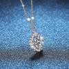 925 Sterling Silver Moissanite Necklace with Light Luxury Square Pendant - 1 Carat D Color Diamond for Women