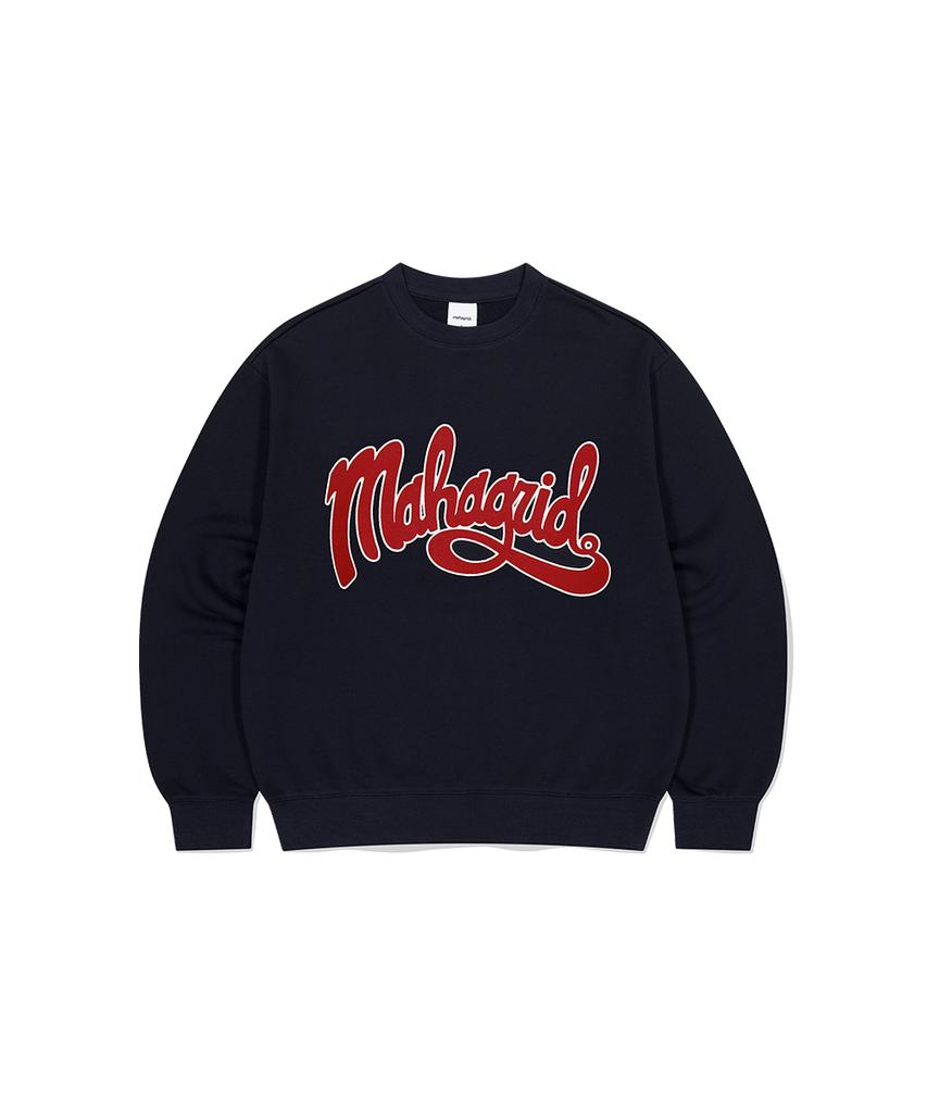 MAHAGRID Curved Logo Sweatshirt Navy(Mg2Dsmm440A)