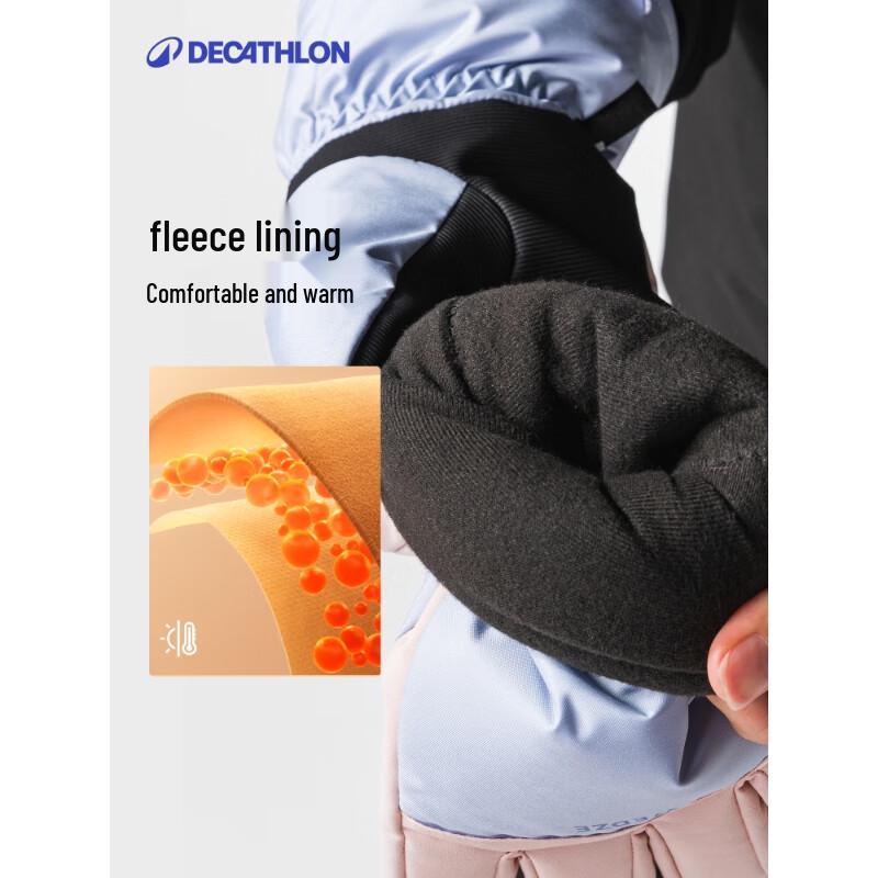 Decathlon Adult Windproof Waterproof Fleece-Lined Ski Gloves
